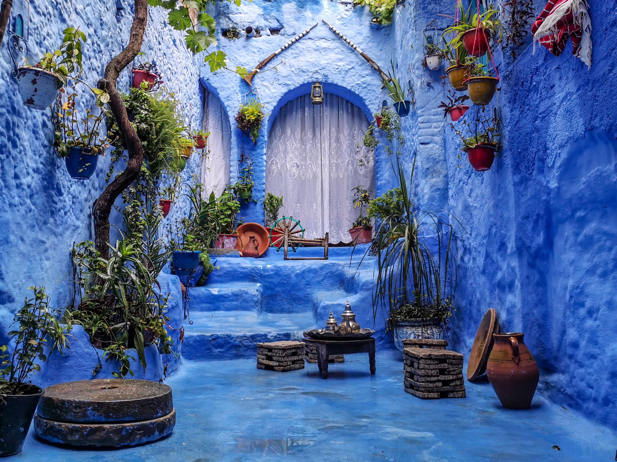 Chefchaouen, Morocco as one of the exotic vacation spots